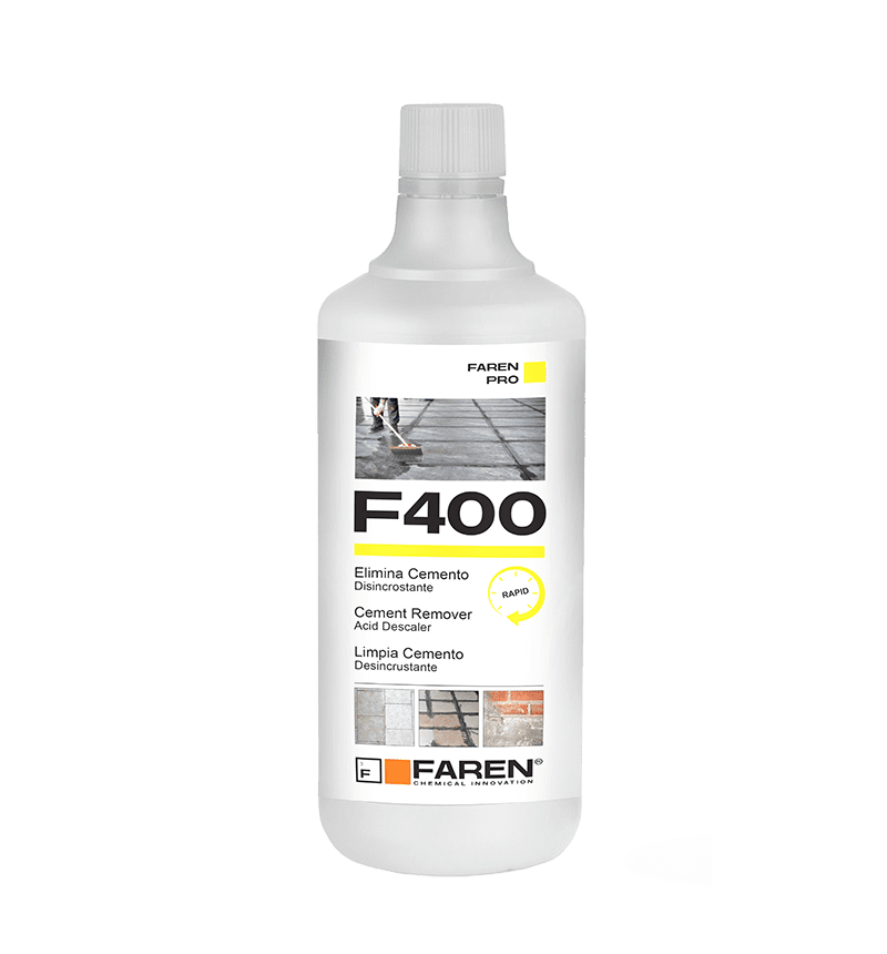 Faren F400 - Disincrostante Acido Concentrato Elimina Cemento e Calcare 1 Litro