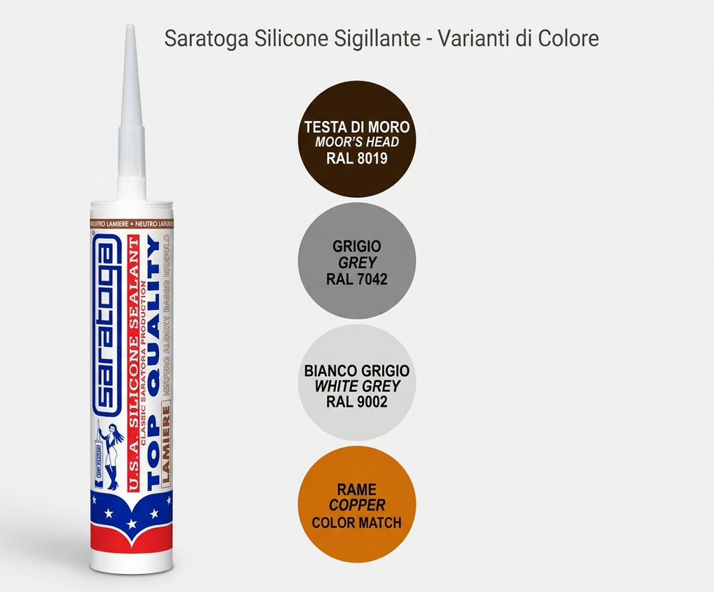 Saratoga-USA White Neutro Lamiere – Silicone Sigillante per Lamiere