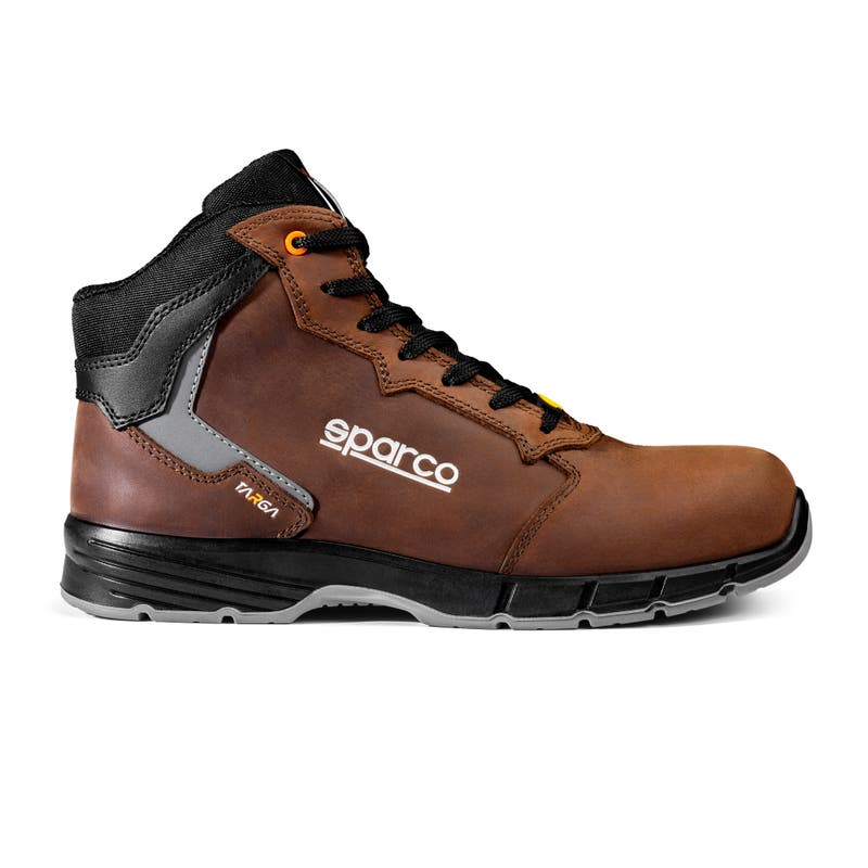 Scarpa alta Targa-H Vic marrone e nera, vista laterale