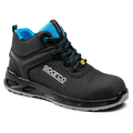 Scarpa alta Horizon Tek-H Rialto nera con dettagli azzurri, vista a tre quarti