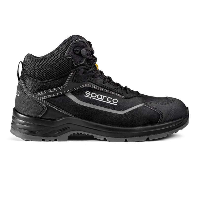 Scarpa alta Indy-H Oscar nera con dettagli grigi, vista laterale