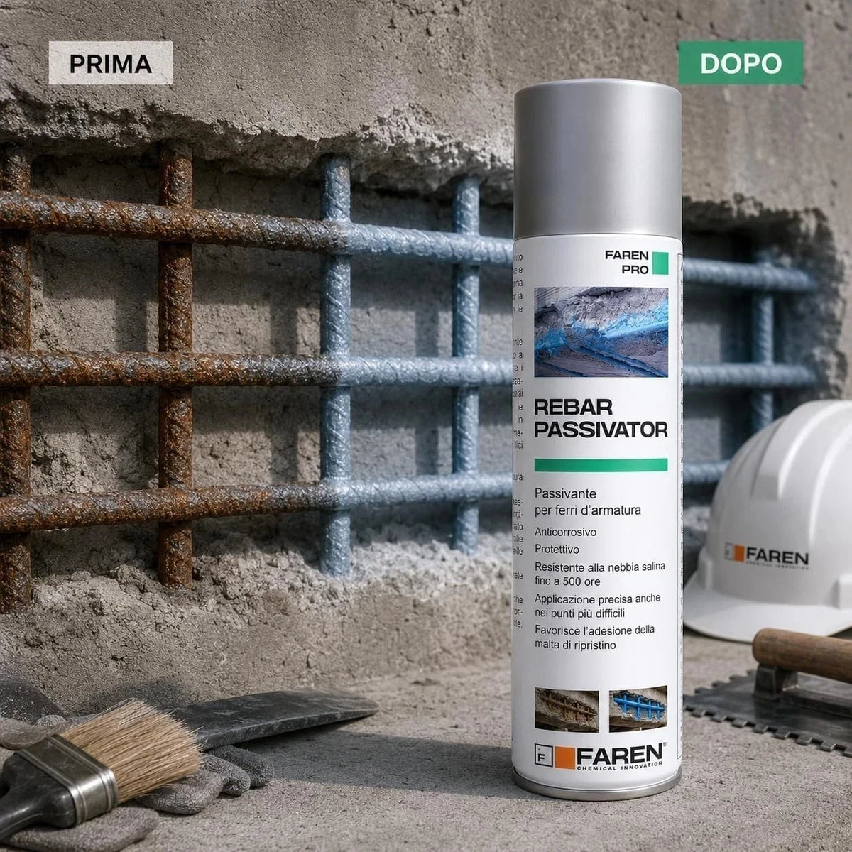 Faren Rebar Passivator Anticorrosivo per Ferri d’Armatura 500 ml